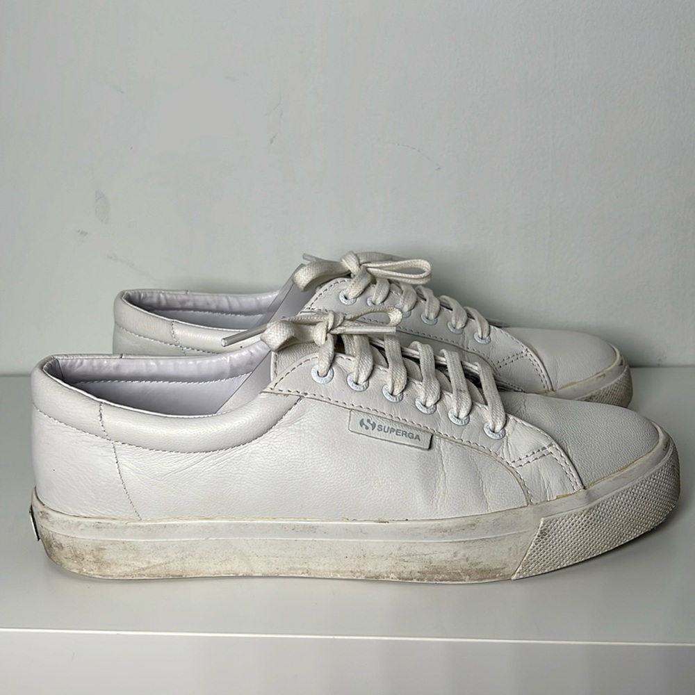 Superga leather white sneakers size US 8 / EU 39